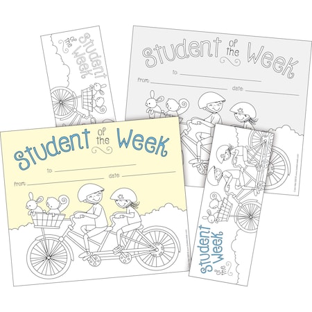 Barker Creek Color Me! Student of the Week Awards & Bookmarks Set, 30/Set, PK30 430